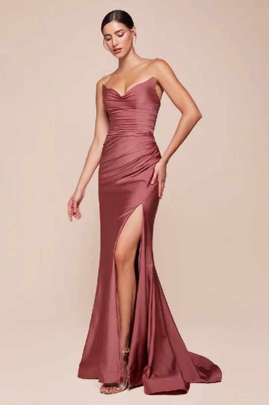 Cinderella Divine CD791 Fitted Long Formal Prom Dress