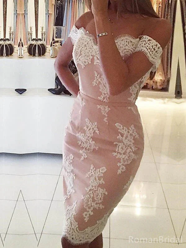 Sexy Off-shoulder Sleeveless Mermaid Lace Homecoming Dresses For Party Online, HD1070 Sexy Off-shoulder Sleeveless Mermaid Lace Homecoming Dresses For Party Online, HD1070