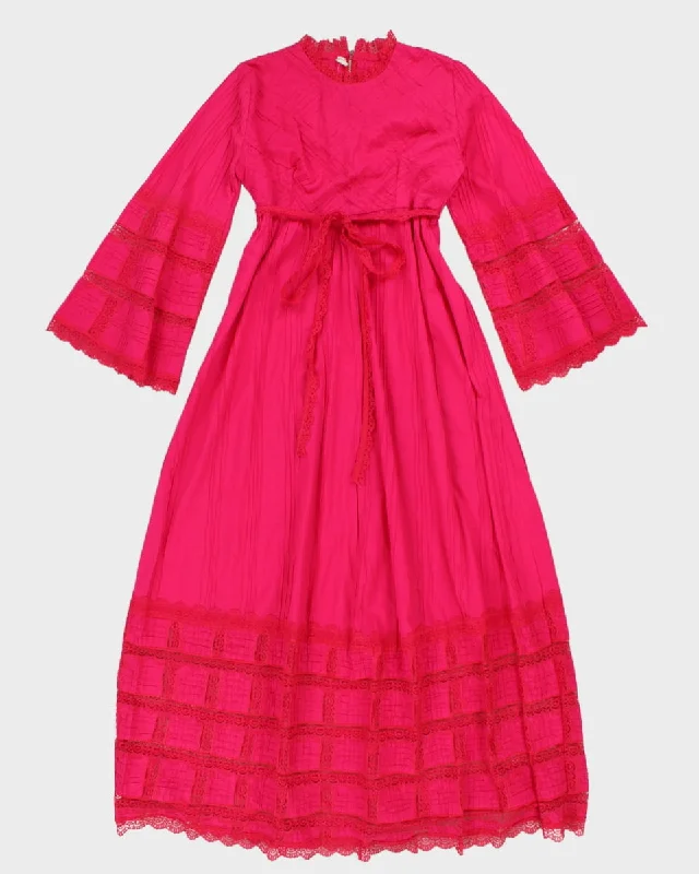 Vintage 70s Mexican Laced Dress - M