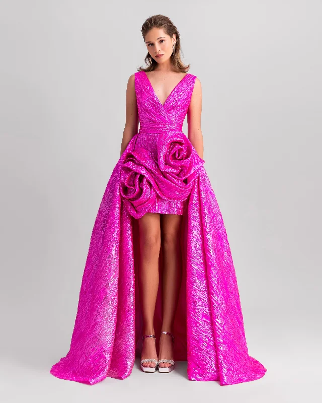 Long Dress With Draped Flowers