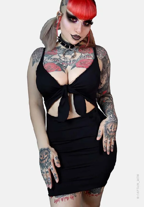 Noir | FRONT TIE DRESS*