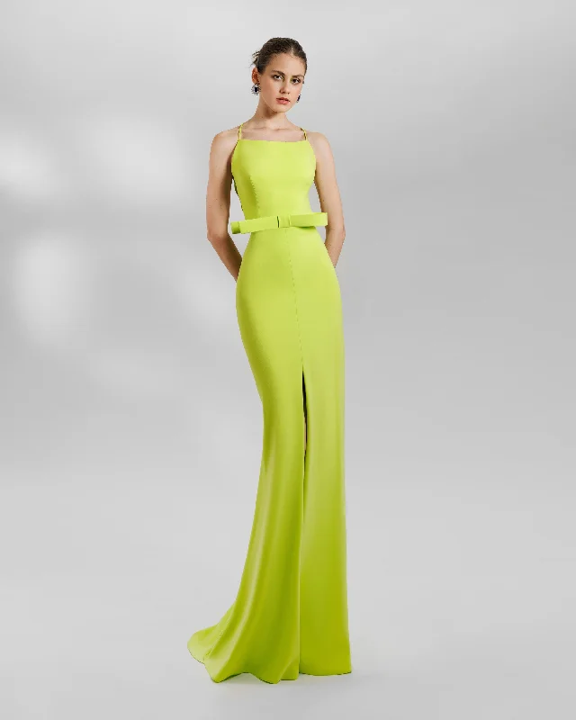 Open-Laced Back Long Dress