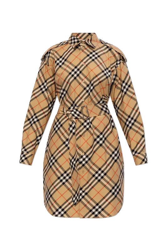 Burberry Checkered Pattern Dress in beige - 10
