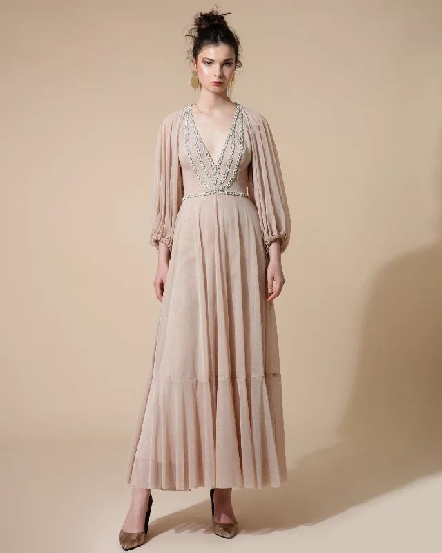 Raglan Sleeves Embellished Dress