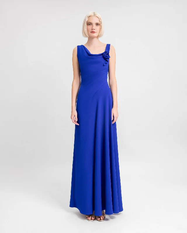 Asymmetrical Cowl-Neckline Dress