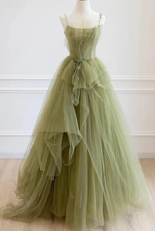 Straps Ball Gown Long Prom Dress Sweet 16 Quinceanera Dress