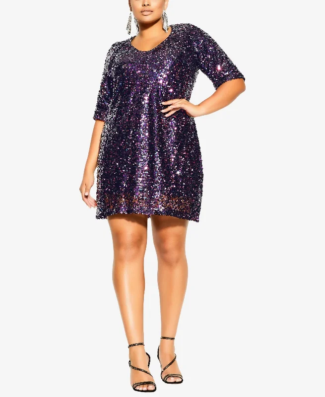 City Chic Trendy Plus Size Sequin Glam Dress