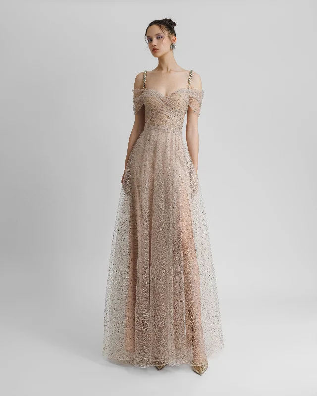 Off-Shoulders Flared Dress