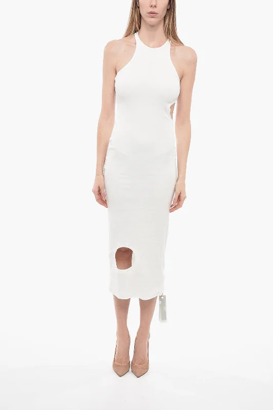 Off-White Sleeveless METEOR Long Dress With Cutout 42 Italian size