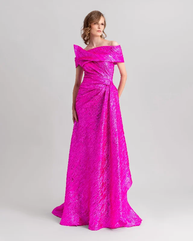 Off-The-Shoulders Dress With A Draped Waist