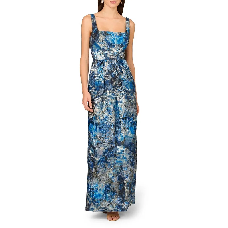 Womens Metallic Maxi Evening Dress