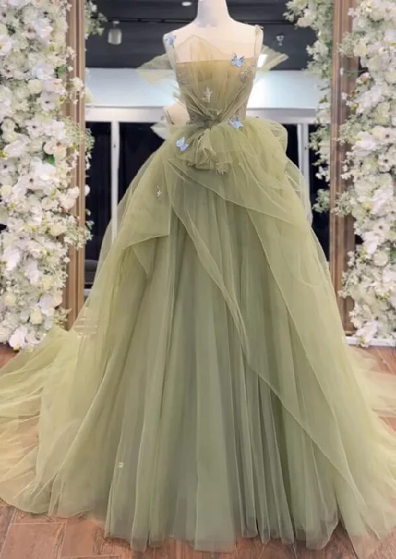 Straps Ball Gown Long Prom Dress Sweet 16 Quinceanera Dress