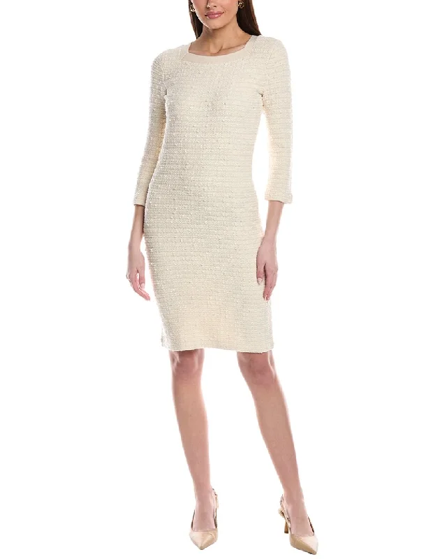 St. John Donna Tweed Wool-Blend Sheath Dress