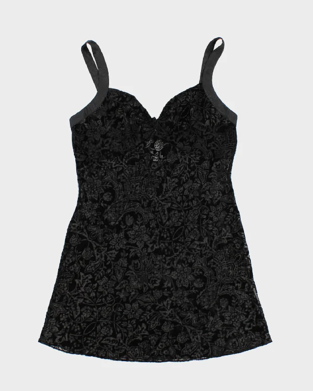 Y2K 00s Vanity Fair Velvet Floral Slip Dress - L