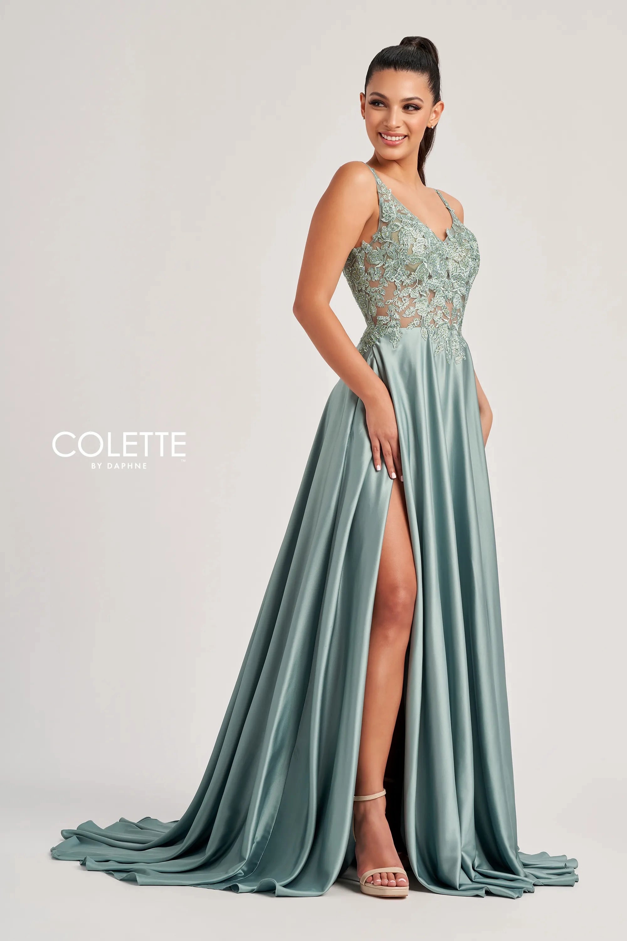 Colette by Daphne CL8160 A Line Corset Bodice A Line Formal Prom Dress