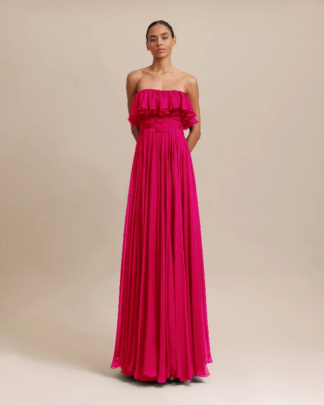 Strapless Cut Flared Dress