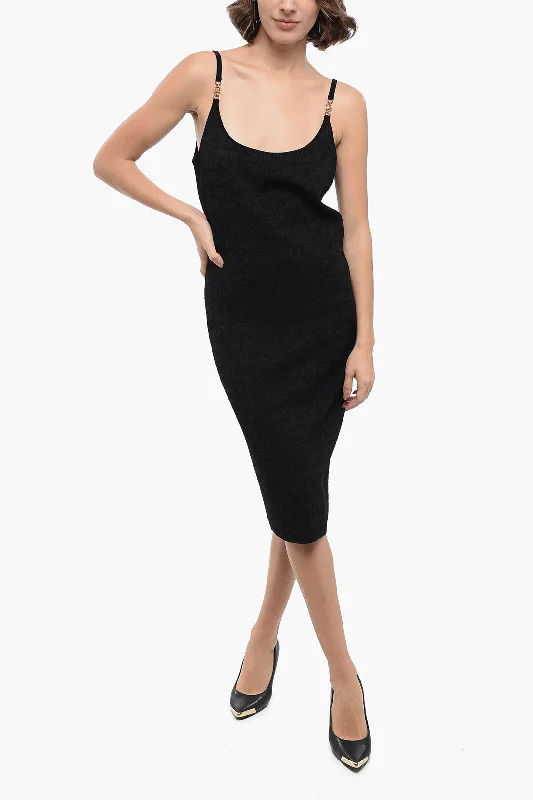 Versace Lurex Slip Dress with MEDUSA Application