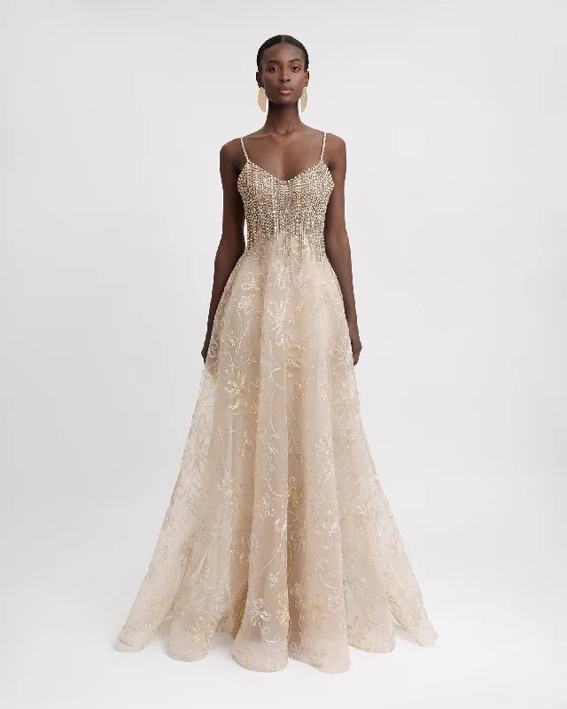 Embroidered Tulle Dress