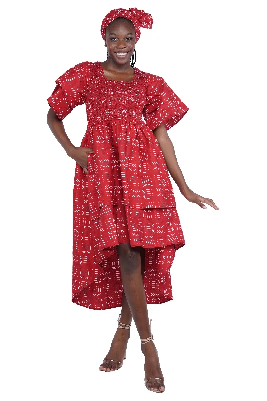 African Two Tiered High Low Dress | One Size | Plus Size