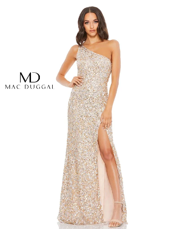 Mac Duggal 10729 Long One Shoulder Prom Dress