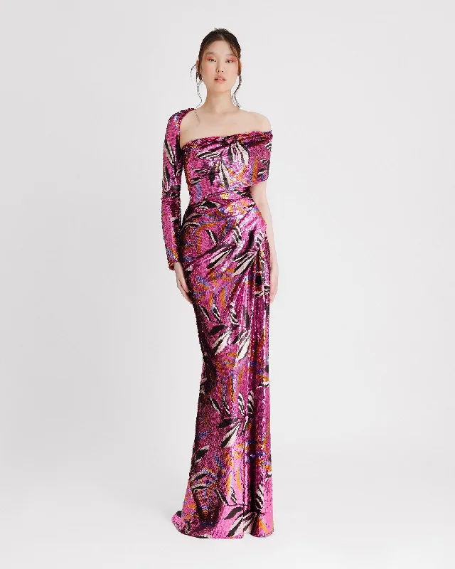Draped Slim-Cut Dress