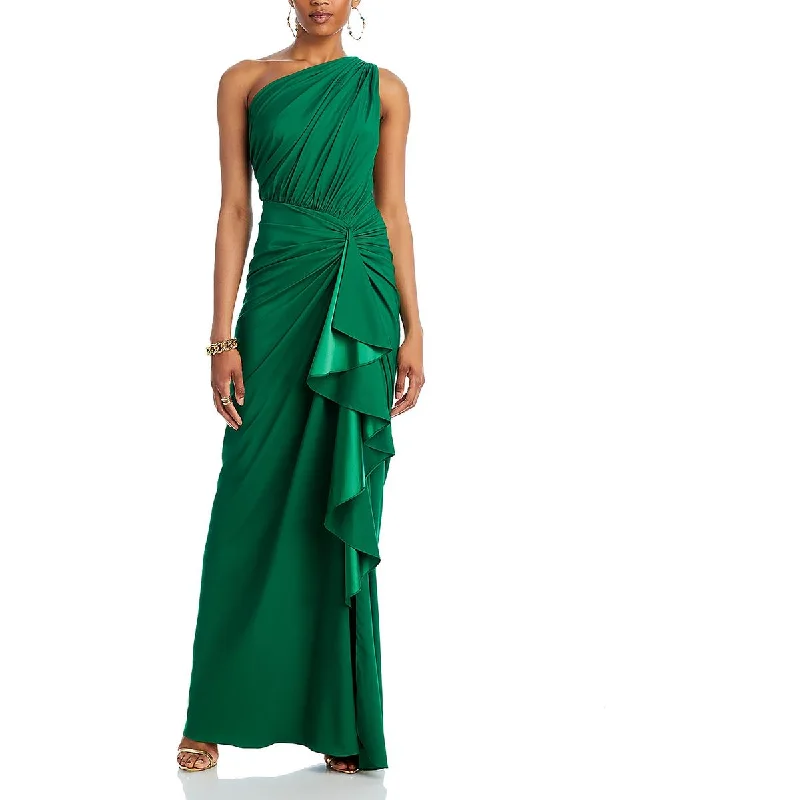 Womens One Shoulder Front Slit Evening Dress