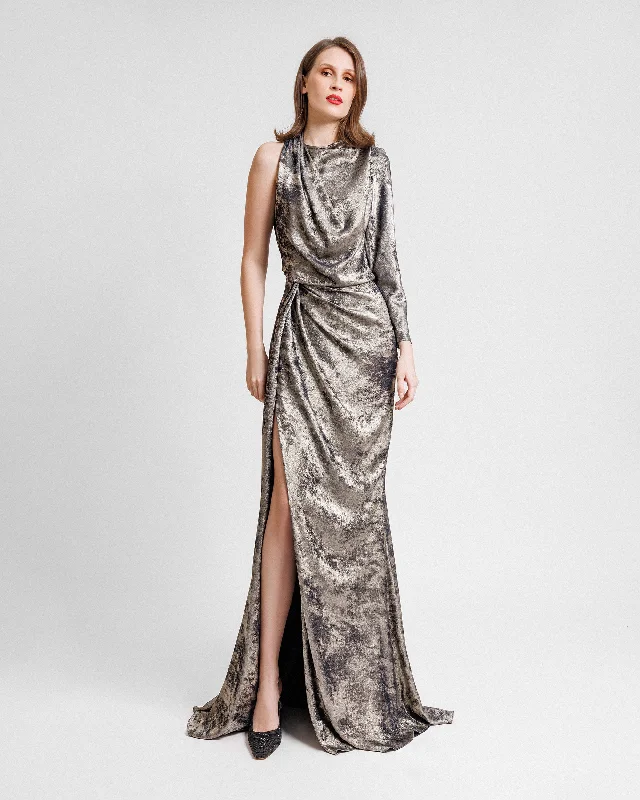 Asymmetrical Neckline Dress