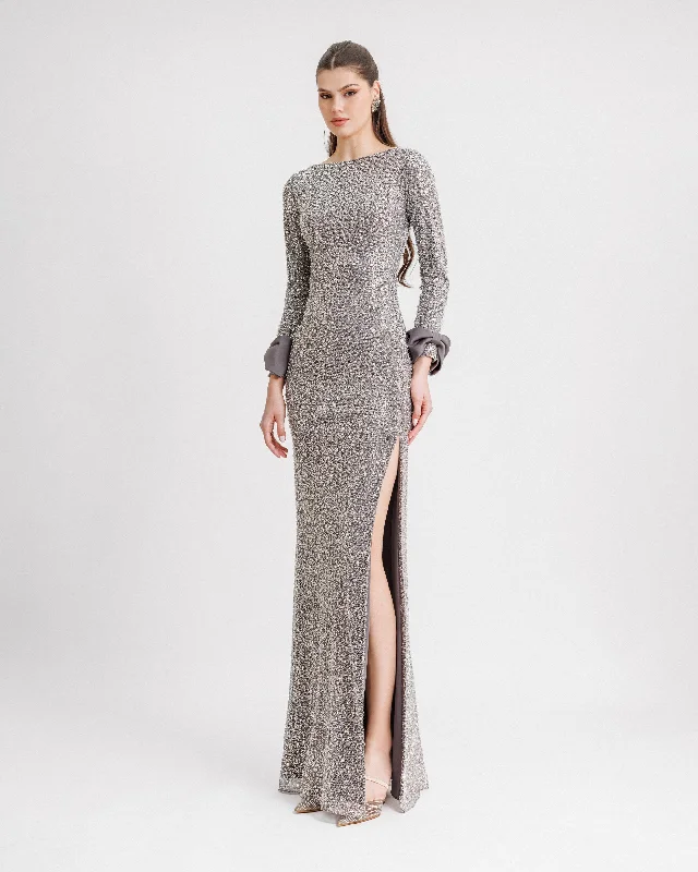 High Side Slit Slim-cut Dress
