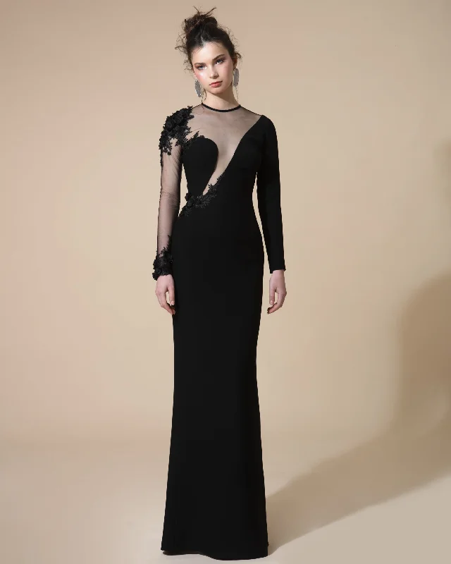 Rounded Neckline Asymmetrical Dress