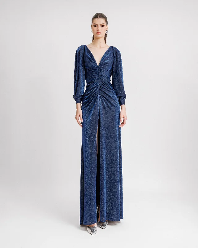 Long Sleeve Gathered Dress