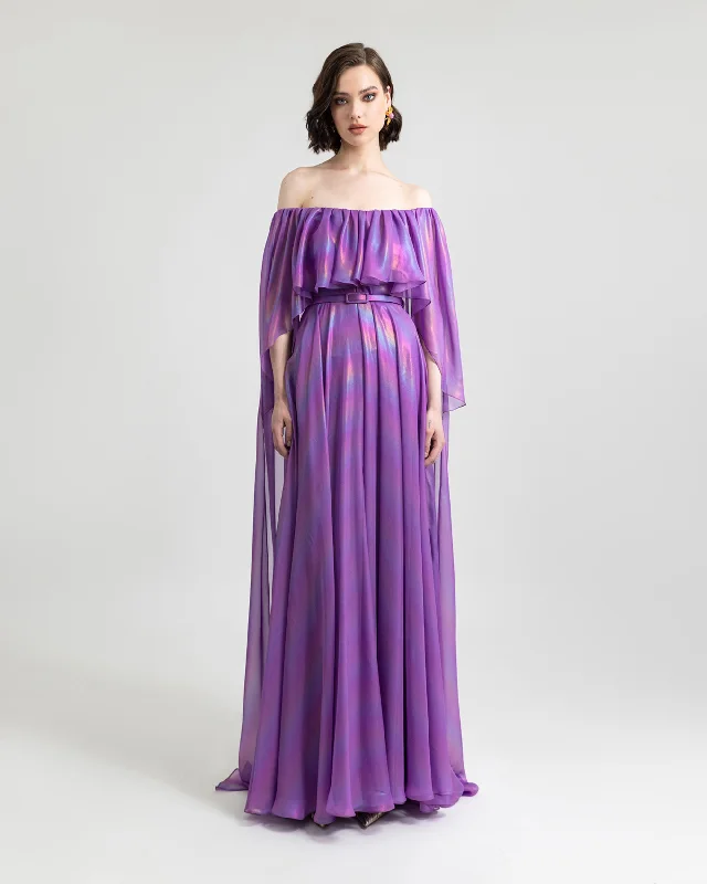 Off-Shoulders Chiffon Dress