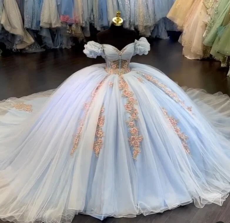 Off the Shoulder Princess Quinceanera Dress Ball Gown, Sweet 16 Dresses, Sweet 15 Dresses DTQ124