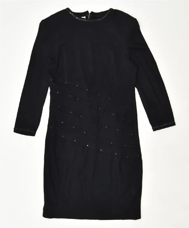 PAMELA Womens Shift Dress IT 48 Large Black