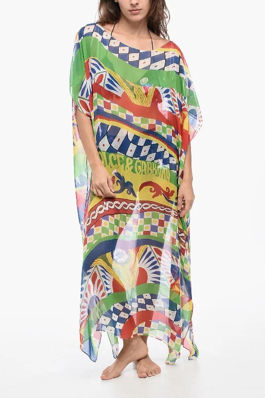 Dolce & Gabbana Printed Silk Kaftan Dress 38 Italian size