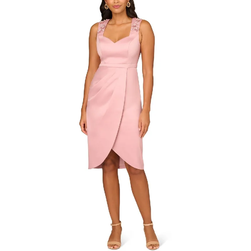 Womens Embellished Knee-Length Sheath Dress