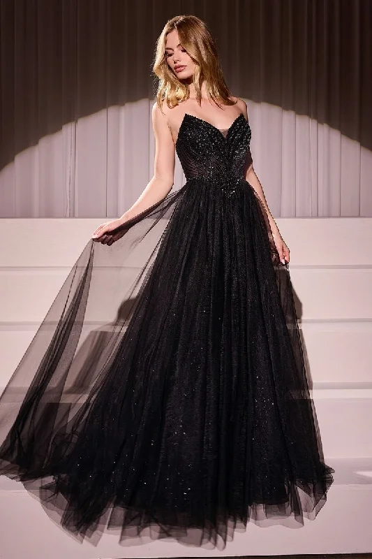 Ladivine CC415 Size 18 Black Sheer Beaded V Neck Corset Prom Dress A Line Shimmer Ballgown Formal Gown Ladivine CC415 Size 18 Black Sheer Beaded V Neck Corset Prom Dress A Line Shimmer Ballgown Formal Gown