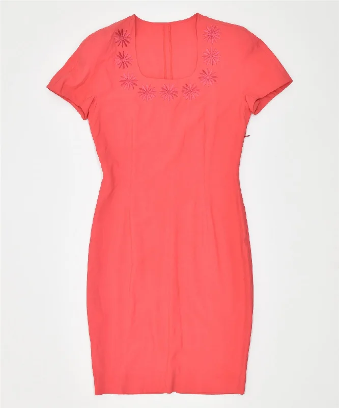 VINTAGE Womens Sheath Dress UK 10 Small Red