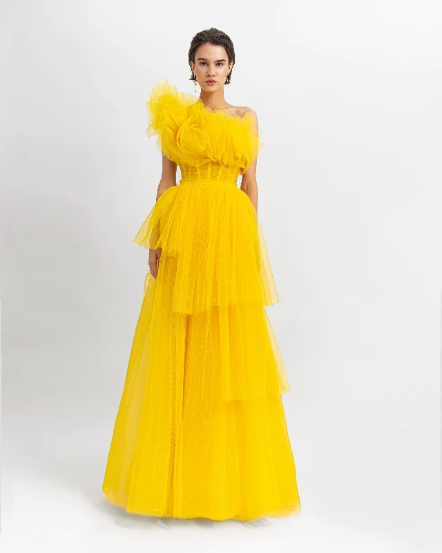 Ruffled Tulle Dress