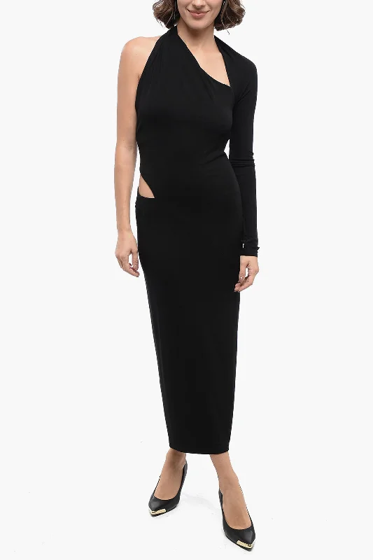 Versace One-shoulder Cut Out Dress