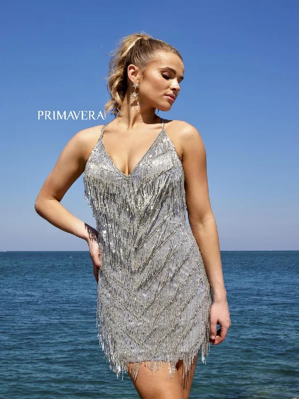 Primavera Short Fringe Homecoming Dress 4019