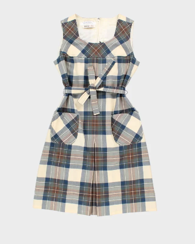 Vintage Wool Plaid Belted Dress - M