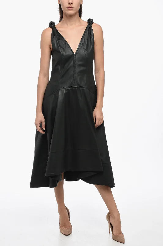 Bottega Veneta Leather Dress With Knot Details 38 Italian size