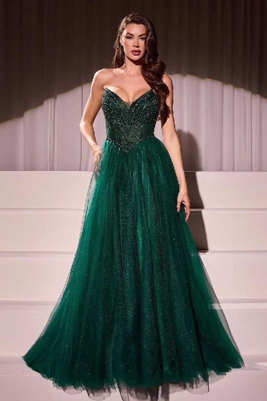 Ladivine CC415 Size 6 Emerald Sheer Beaded V Neck Corset Prom Dress A Line Shimmer Ballgown Formal Gown Ladivine CC415 Size 6 Emerald Sheer Beaded V Neck Corset Prom Dress A Line Shimmer Ballgown Formal Gown