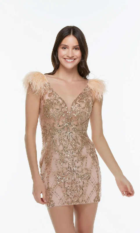 Alyce Short Feather Dress 4501