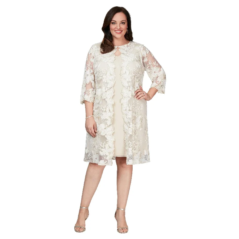 Alex Evenings AE84122337 Short Plus Size Floral Dress