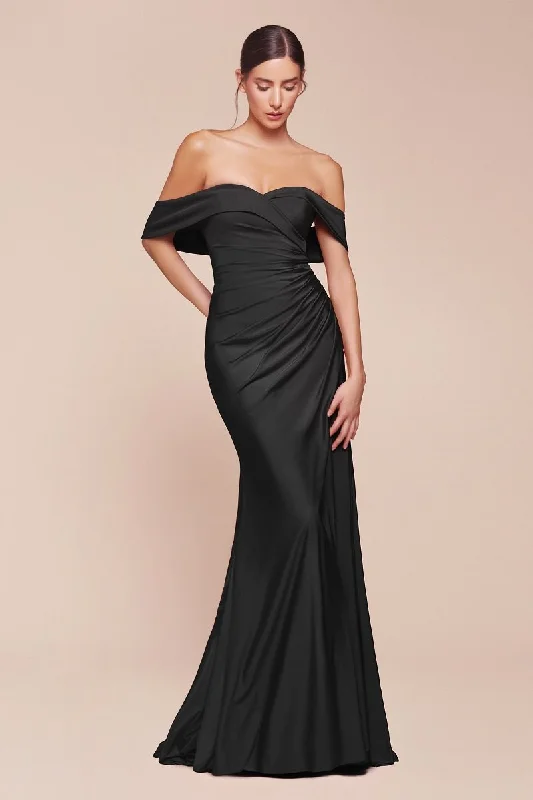 Ladivine CD790 Bridesmaids Dress Off the Shoulder Stretch Spandex Evening Gown
