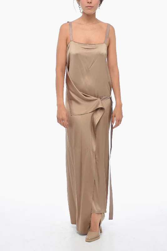 Fendi Silk Satin FLUID Slip Dress with Tape Straps 42 Italian size