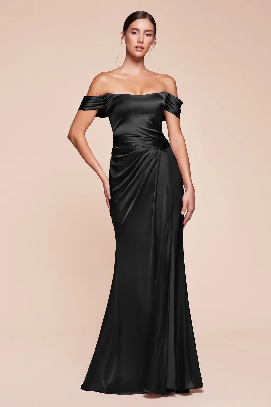 Cinderella Divine 7452 Formal Long Fitted Slit Prom Dress