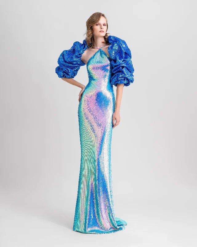 Low Open-Back Dress With Bolero