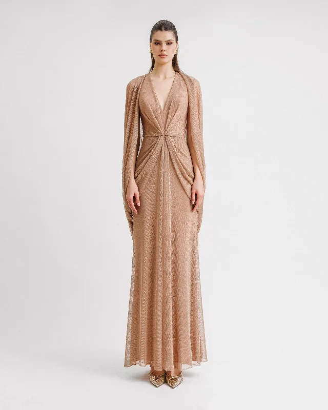 V-Neckline Draped Dress